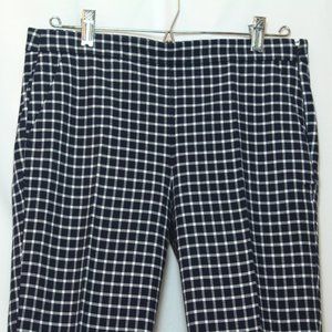 J Crew Navy & White Gingham Martie Pant